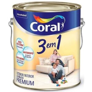 Tinta 3 em 1 Branco 3,6L Coral