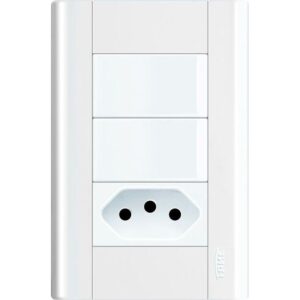 Interruptor modulare 2sec + tomada 10A com placa 4x2 Fame