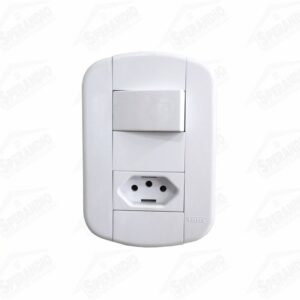 Interruptor blanc 1 int+ tomada 20A Fame