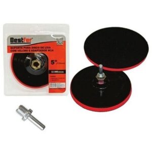 Suporte p/disco de lixa c/velcro e adaptador 5" Bestfer