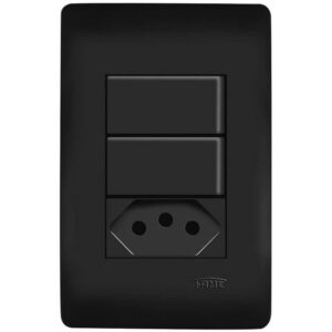 Interruptor Habitat black 2P+t 20A Fame