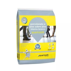 Cimentcola Branco para porcelanato e piso sob piso interno, 20KG Quartzolit