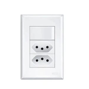 Interruptor modulare 1sec + 2 tomadas 20A com placa Fame