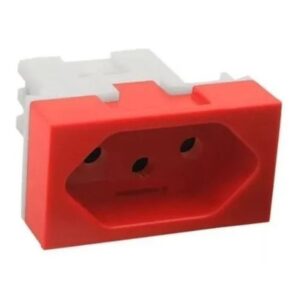 Módulo tomada 10A vermelho Fame