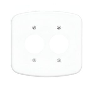 Placa blanc 4x2 com 2 tomadas redondas Fame