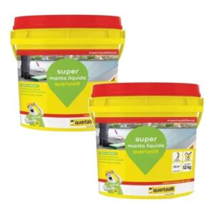 Kit 2 Super Mantas Liquidas Quartzolit Cinza Balde de 12kg (Total 24kg)