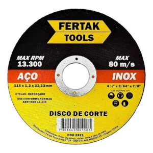 Disco de Corte Inox Reforçado 4.1/2’’ 115 x 1,0 Fertak