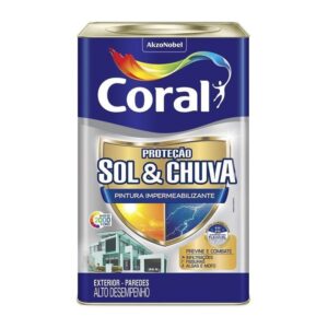 Tinta Impermeabilizante Coral Sol e Chuva Branco Lata de 18Lts