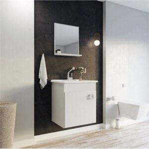 Conjunto Gabinete Gaam Essenza 40cm Suspenso c/quadro Branco/Branco