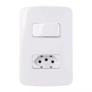 Conjunto Interruptor Simples + Tomada 2P+T 10A 4x2 Branco B3 Margirius