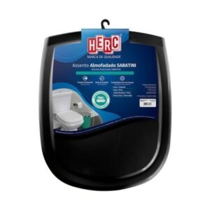 Assento Sanitario Almofadado Sabatini Preto Herc