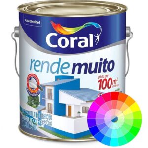 Tinta Acrílica Rende Muito Galão com 3,6Lts Marfim*.