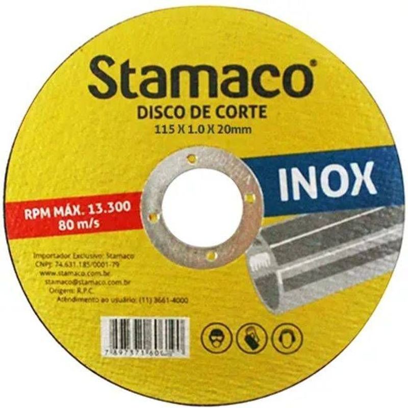 Disco de Corte Inox 115mm x 1,0mm x 22mm Metal