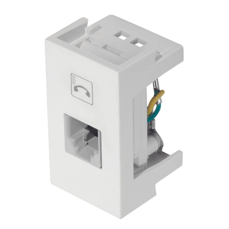 Modulo Tomada Telefone RJ11 2V Fame Modulare Blanc - Imagem 2