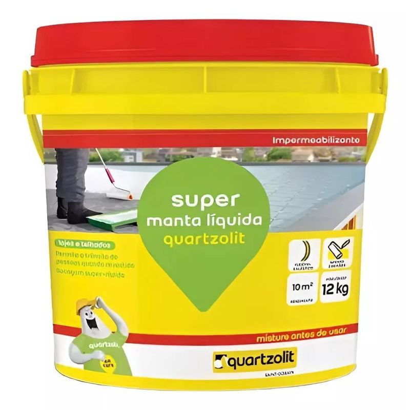 Impermeabilizante Quartzolit Super Manta Líquida Branco Balde 12 Lts - Imagem 2